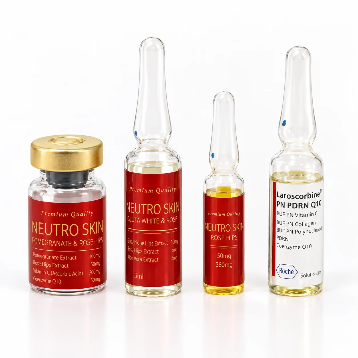 Neutro Skin Pomegranate Injections + Roche Vitamin C+ Gluta Frozen Capsules