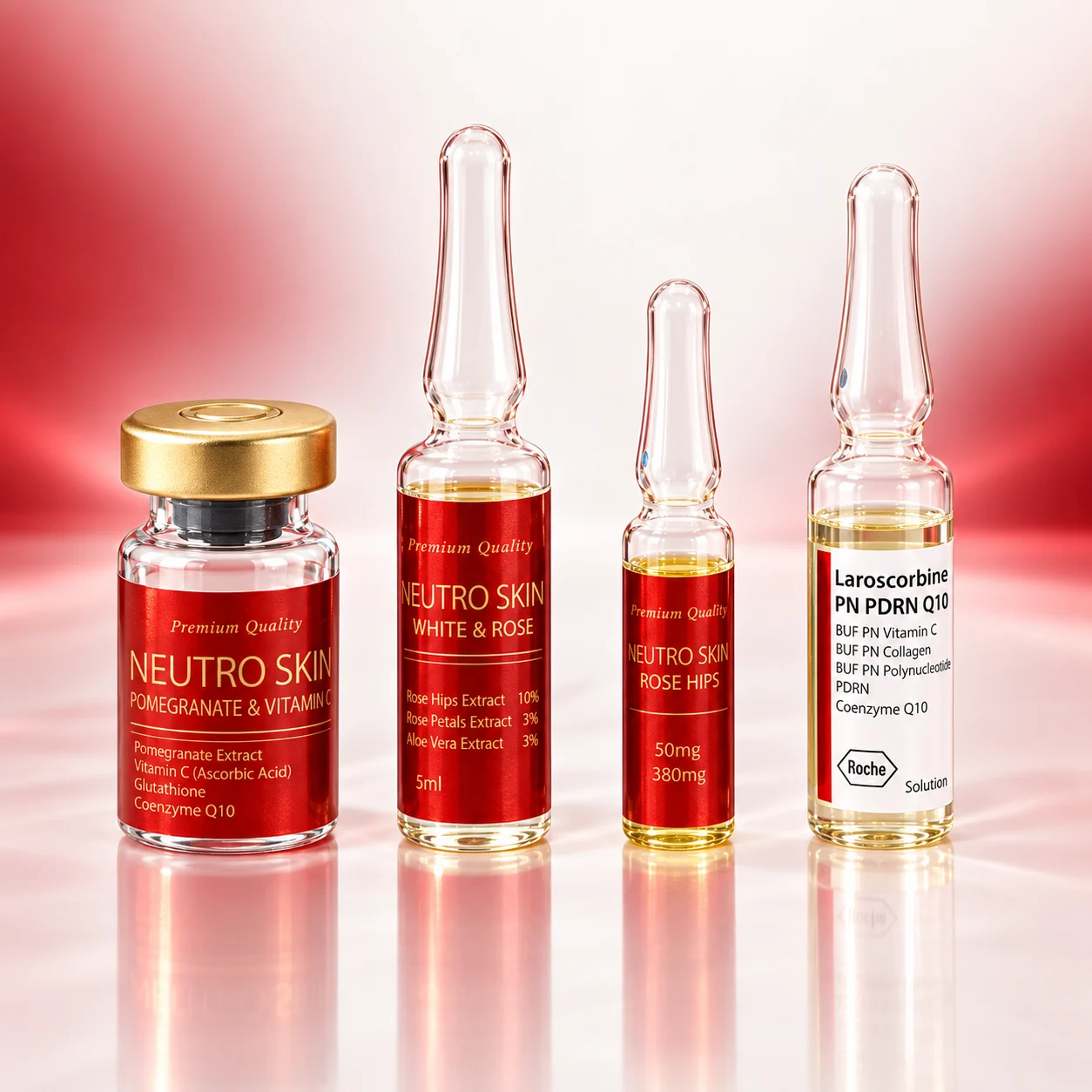 Neutro Skin Pomegranate Injections + Roche Vitamin C+ Gluta Frozen Capsules